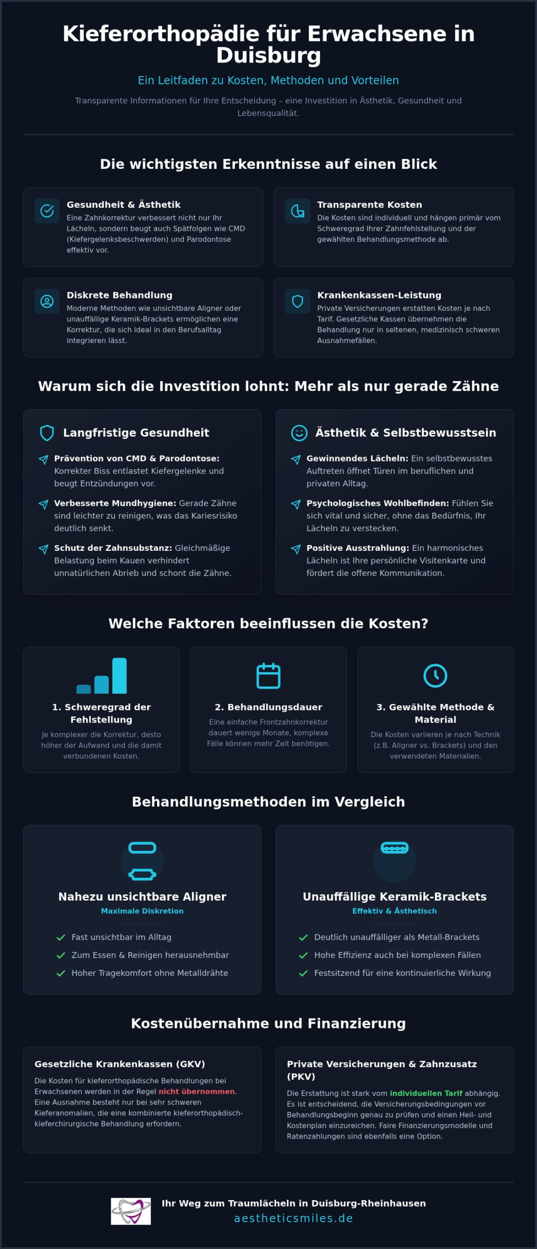 Kieferorthopädie für Erwachsene Kosten in Duisburg: Ihr transparenter Leitfaden 2026